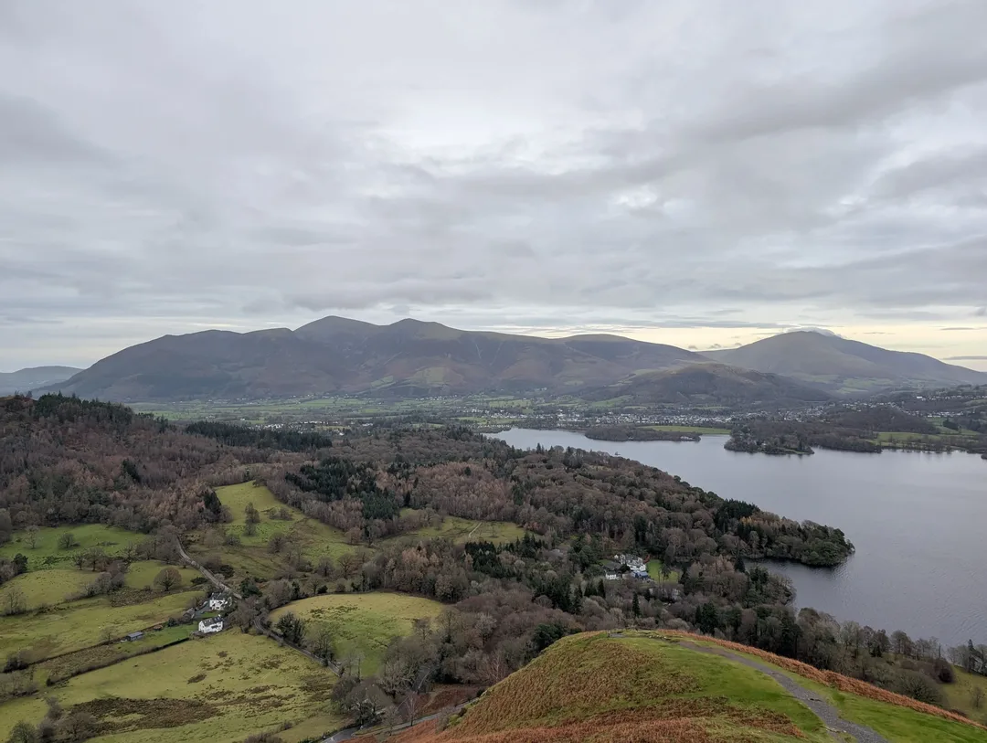 Keswick, Skiddaw and Derwentwater from Catbells