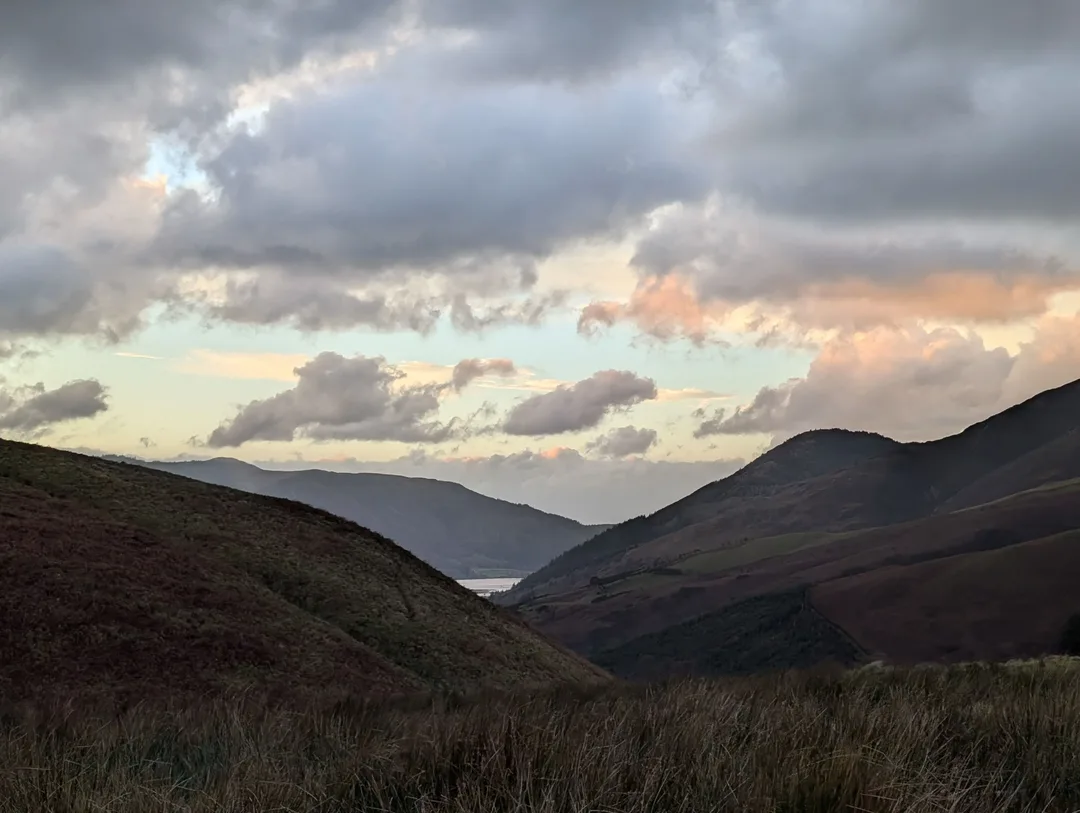 A break in the clouds out over Bassenthwaite